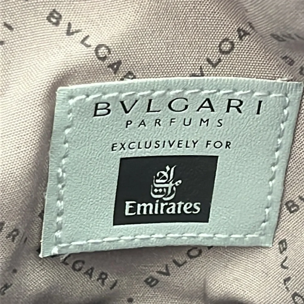 Bulgari gray cosmetic bag NWOT